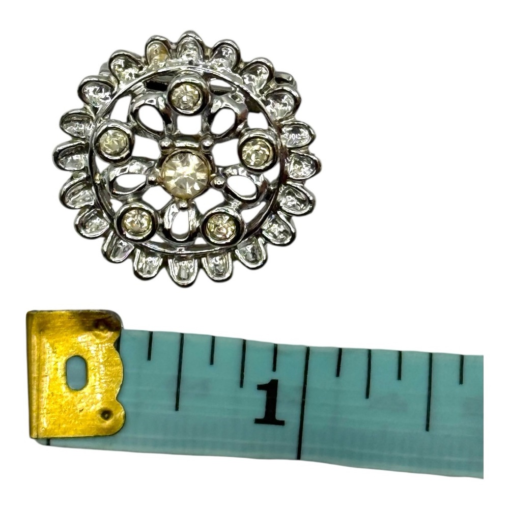 Source Unknown Silver Crystal Brooch - image 4